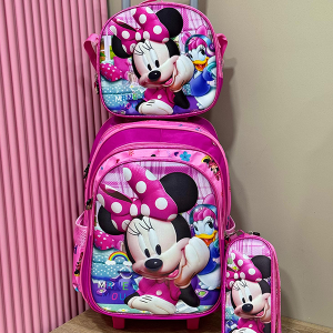 Maleta con Ruedas Para Niña Rosado Minnie