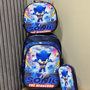 Maleta con Ruedas Para Niño Azul Sonic