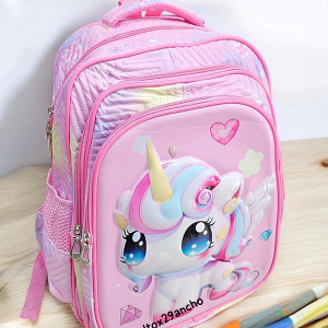 Morral Escolar Para Niña Unicorno Cream Rose