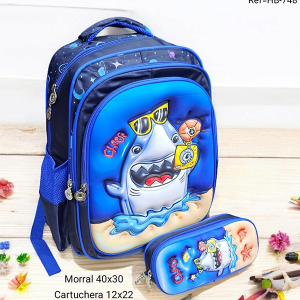 Morral Escolar Para Niño Shark