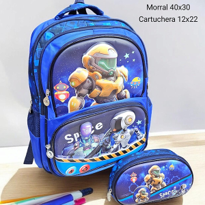 Morral Escolar Para Niño Space Blue