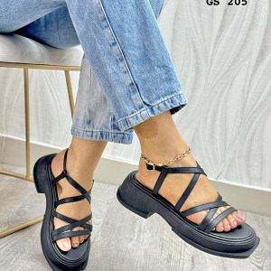 Sandalias Negras Para Mujer Tacón