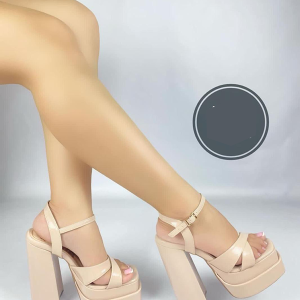 Sandalias Para Mujer Tacón Alto Beige