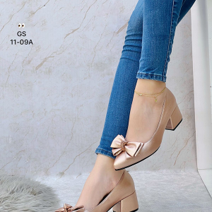 Tacones Para Mujer Corbatín Sencillos Rose Gold