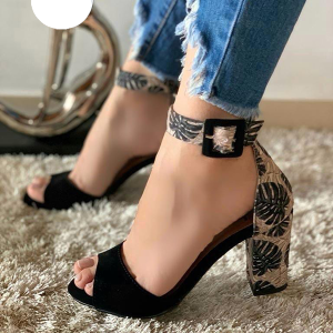 Tacones Para Mujer Flores Negros