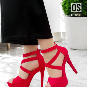 Tacones Para Mujer Rojos Tacón Delgado