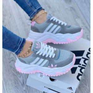 Tenis Para Mujer Adidas Diamante Grises Rosadas