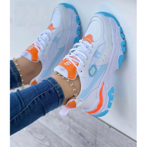 Tenis Para Mujer Skeachers Tractor Naranja