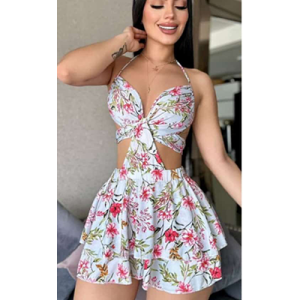 Vestido Para Mujer Blanco Flores