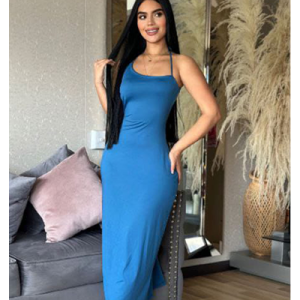 Vestido Para Mujer Largo Azul