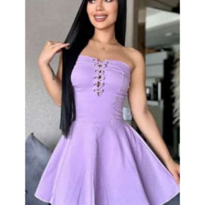 Vestido Para Mujer Morado con Prenses