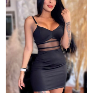 Vestido Para Mujer Negro Tiras Transparente