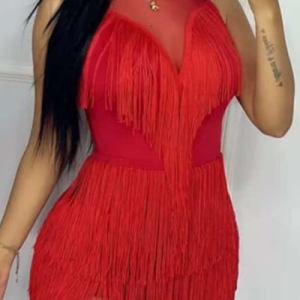 Vestido Para Mujer Rojo Tiras