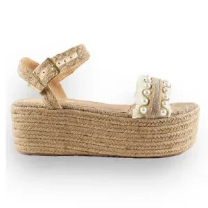 Sandalias Para Mujer Yute Perla