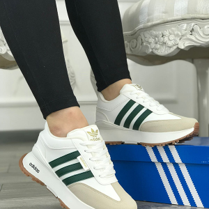 Zapatillas Para Mujer Adidas Negras Franjas Verdes