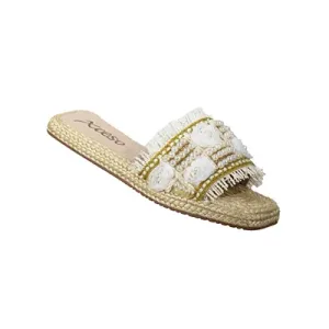 Sandalias Para Mujer Yute Perlas